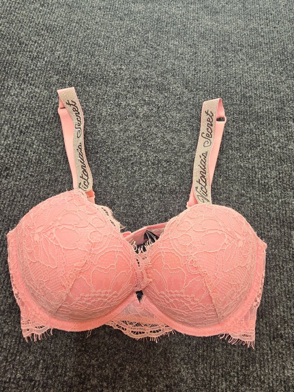 Victoria’s Secret Very Sexy Push‑Up Bra 32C Pink Lace Underwire Padded Lingerie